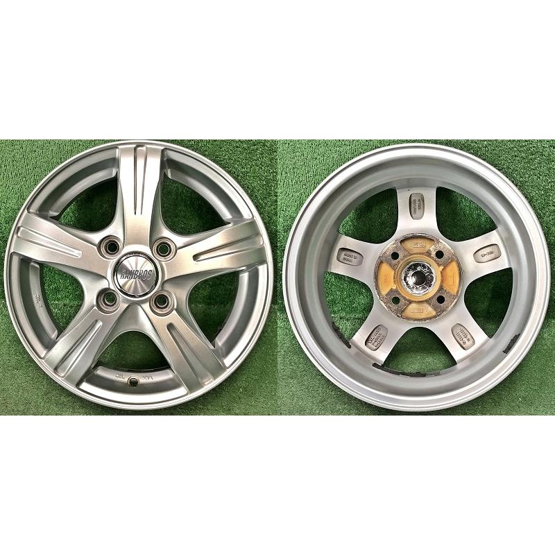 13インチ　4穴　pcd100 4本 ☆13インチ RANBROS 中古 アルミホイール 4本 4穴 PCD100 IN43