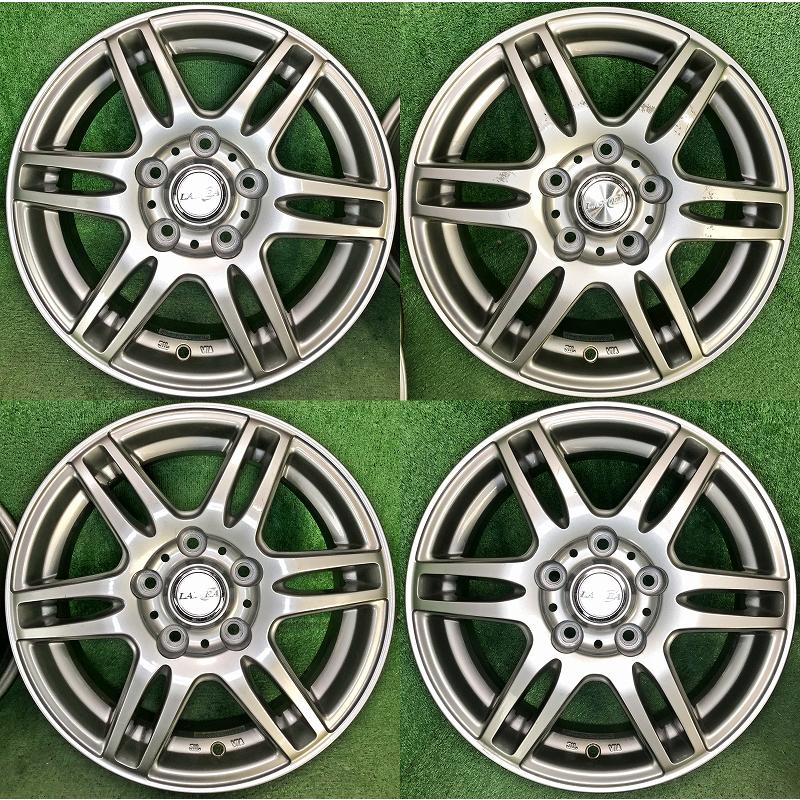 ☆15インチ LAYCEA 中古 社外 アルミホイール 4本 5穴 PCD:114.3 IN43