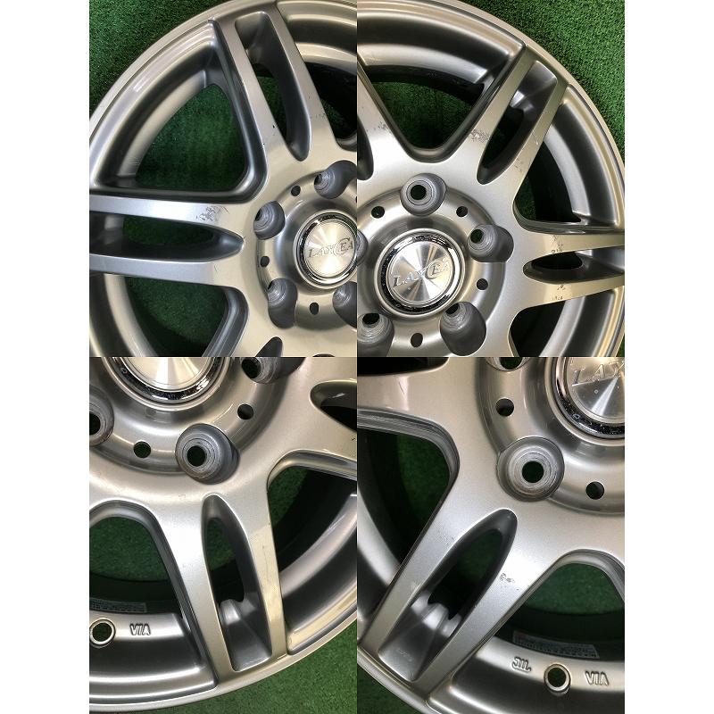☆15インチ LAYCEA 中古 社外 アルミホイール 4本 5穴 PCD:114.3 IN43