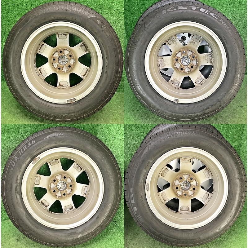 2020年製 205/65R16 95Q KENDA KR36 中古 スタッドレス/中古 日産 純正 アルミホイール付 4本 5穴 PCD:114.3 IN45の画像