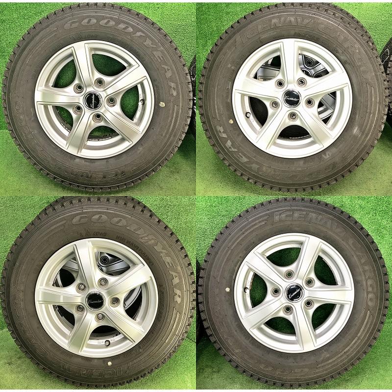 中古　アルミホイール付きグッドイヤースタッドレスタイヤ　ICE　NABI　４本セット　165R13 8P.R　 中古 アルミホイール付きグッドイヤースタッドレスタイヤ ICE NABI 4