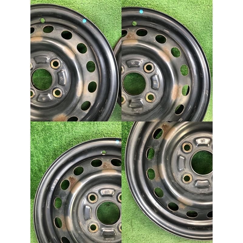 ☆13インチ 中古 鉄ホイール 4本 4穴 PCD100 ハブ54mm☆ : タイヤ
