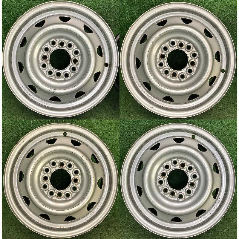 ☆13インチ 中古 鉄ホイール 4本 4穴 PCD100/110/114.3 ハブ67mm