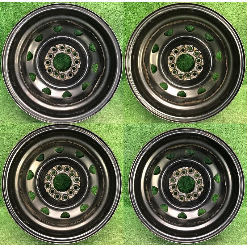 ☆13インチ 中古 鉄ホイール 4本 4穴 PCD100/110/114.3 ハブ67mm