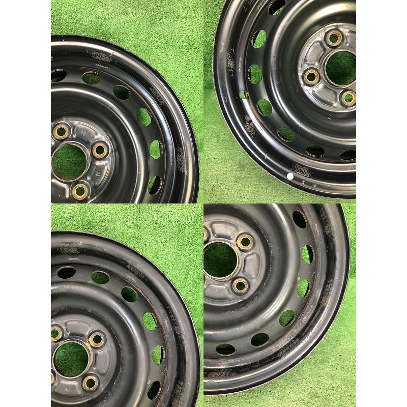 ☆14インチ 中古 鉄ホイール 4本 4穴 PCD100 ハブ54mm☆ : タイヤ