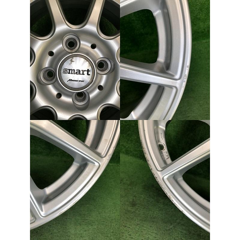 ☆14インチ Smart 中古 社外 アルミホイール 4本 4穴 PCD:100 In45