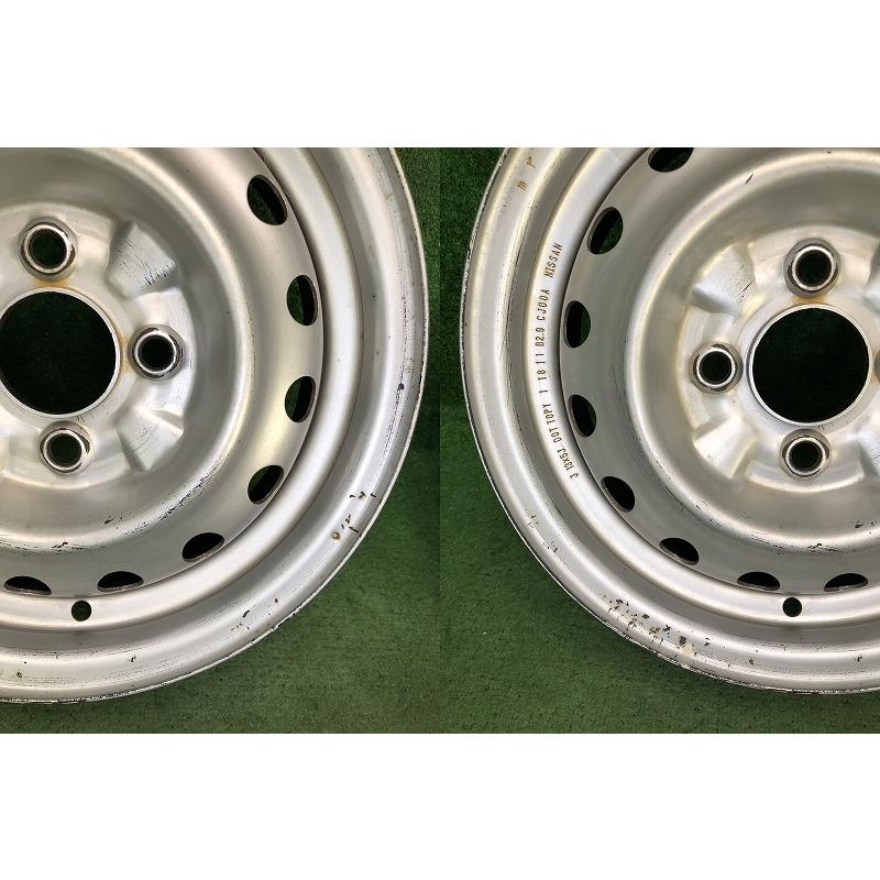 ☆13インチ 中古 日産鉄ホイール 4本 4穴 PCD100 ハブ60mm