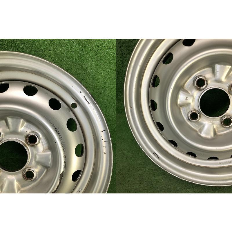 ☆13インチ 中古 日産鉄ホイール 4本 4穴 PCD100 ハブ60mm