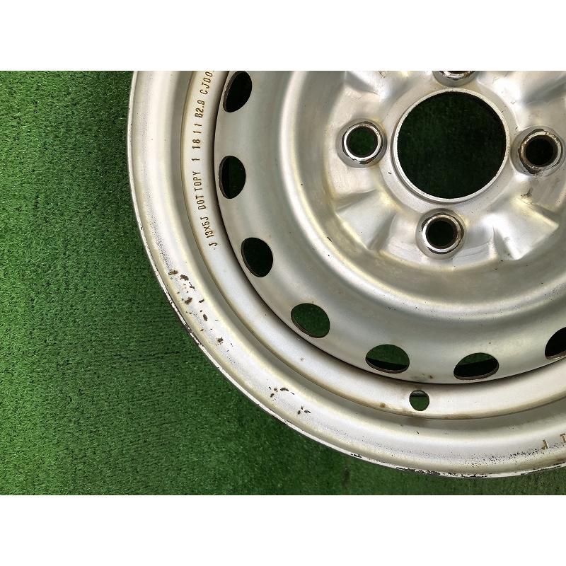 ☆13インチ 中古 日産鉄ホイール 4本 4穴 PCD100 ハブ60mm