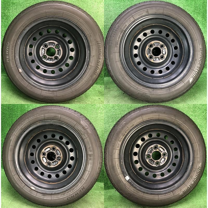 NEWNO 155/65R14 75H ブリヂストン 中古 夏タイヤ/中古 鉄ホイール付 4
