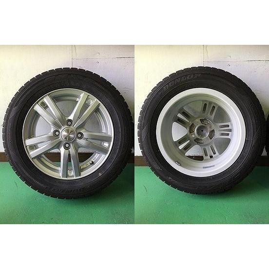 ★2014年製 175/65R14 82Q ダンロップ DSX-2 中古 スタッドレス 14インチ/DUFACT アルミホイール付き 4本 4穴 PCD100 IN42★｜llkokusai｜02