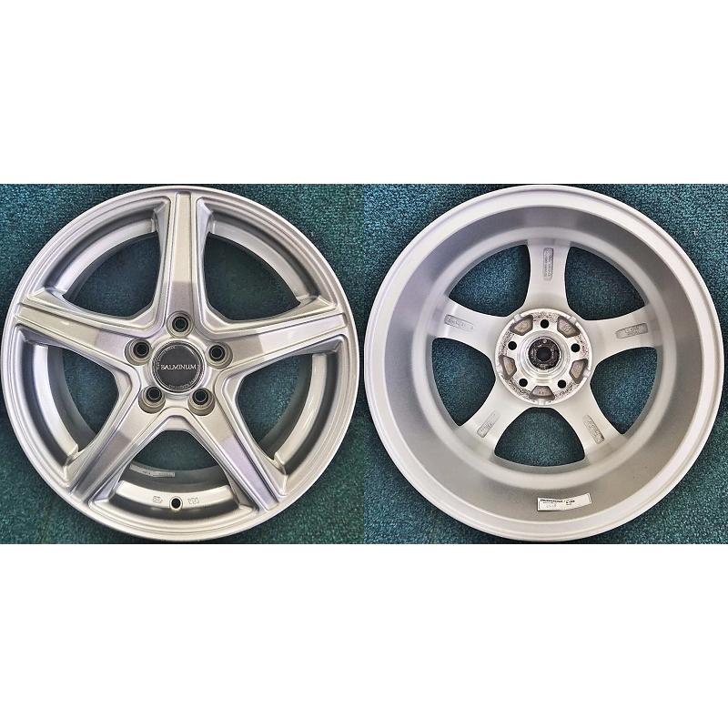 BALMINUM ☆15インチ 中古 社外 アルミホイール 4本 5穴 PCD100 IN45 