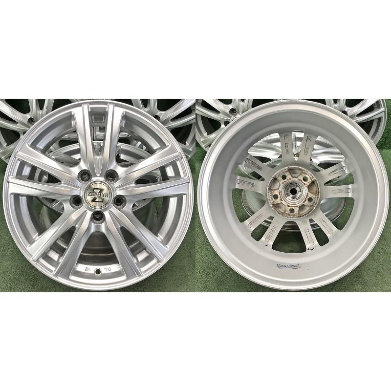 ★15インチ ZEPHYR 中古 社外 アルミホイール 4本 5穴 PCD100 IN45★の画像