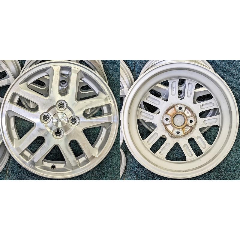 ② 【中古】ダイハツ純正 15インチ アルミホイール4本 4穴 PCD100 ☆15インチ ダイハツ 中古 純正 アルミホイール 4本 4穴 PCD:100