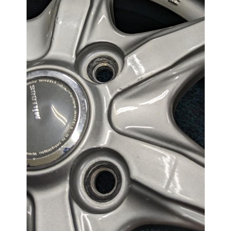 ☆13インチ MiLLOUS 中古 社外 アルミホイール 4本 4穴 PCD:100 IN42 