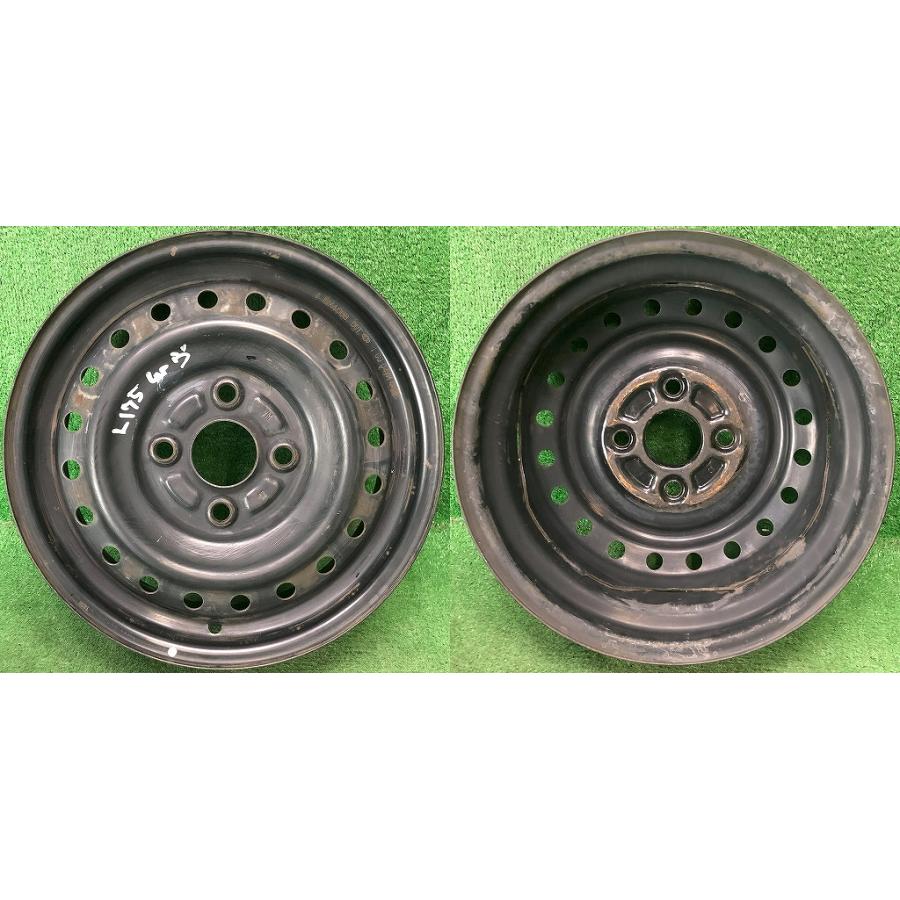 ☆13インチ 中古 鉄ホイール 4本 4穴 PCD100 In40(実寸) ハブ54mm