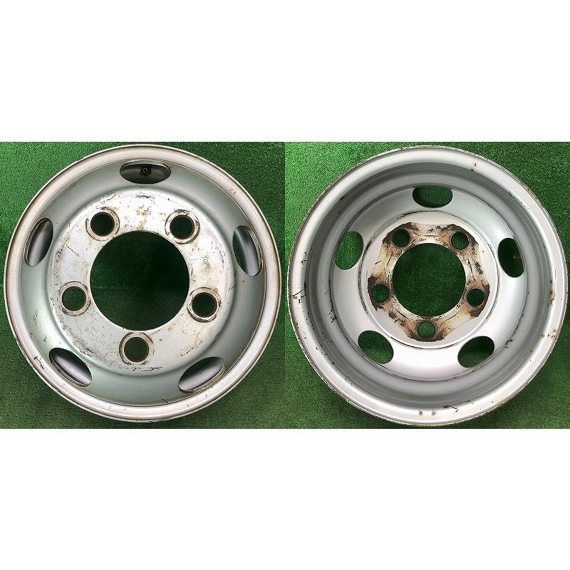 ☆16インチ 中古 鉄ホイール 2本 5穴 PCD:208 IN115 ハブ150mm 