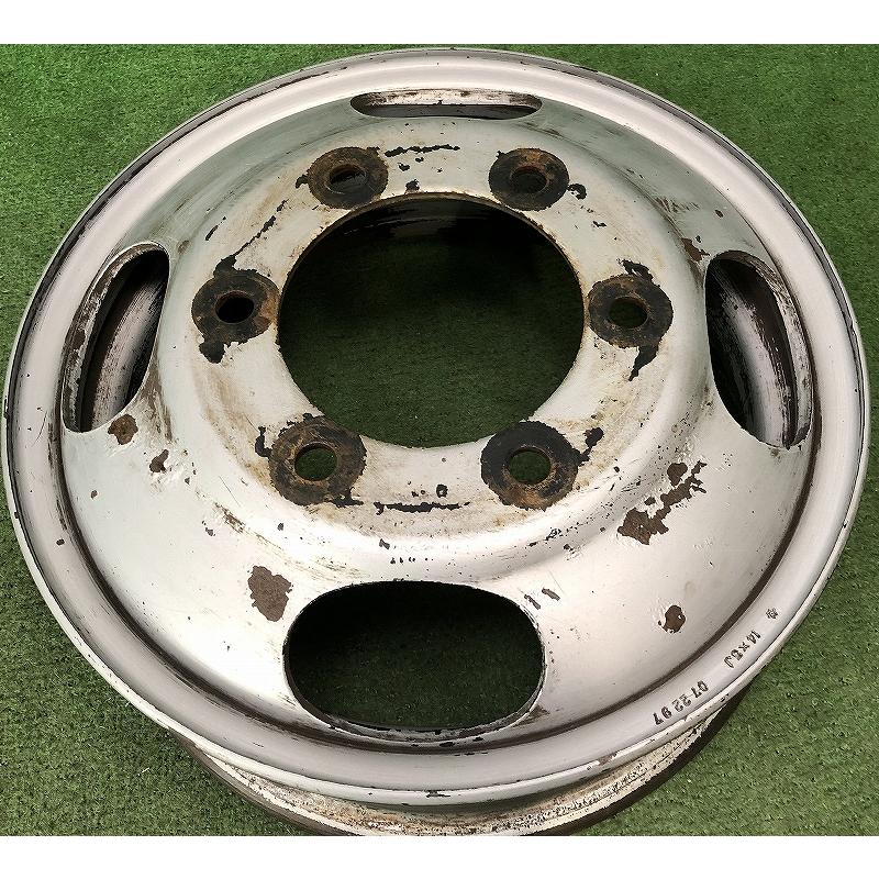 ☆14インチ 中古 鉄ホイール 1本 6穴 PCD:70 IN100(実寸) ハブ132mm 
