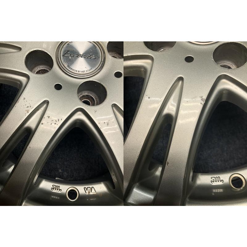 ☆14インチ Exceeder 中古 社外 アルミホイール 4本 4穴 PCD:100 IN43