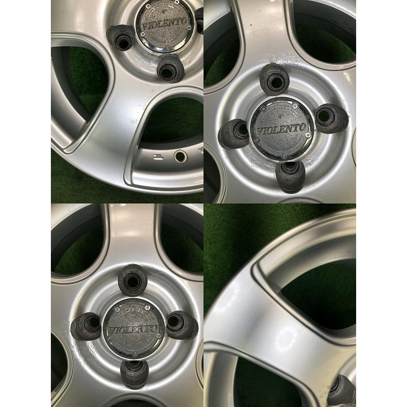 ☆14インチ VIOLENTO 中古 社外 アルミホイール 4本 4穴 PCD:100 In38