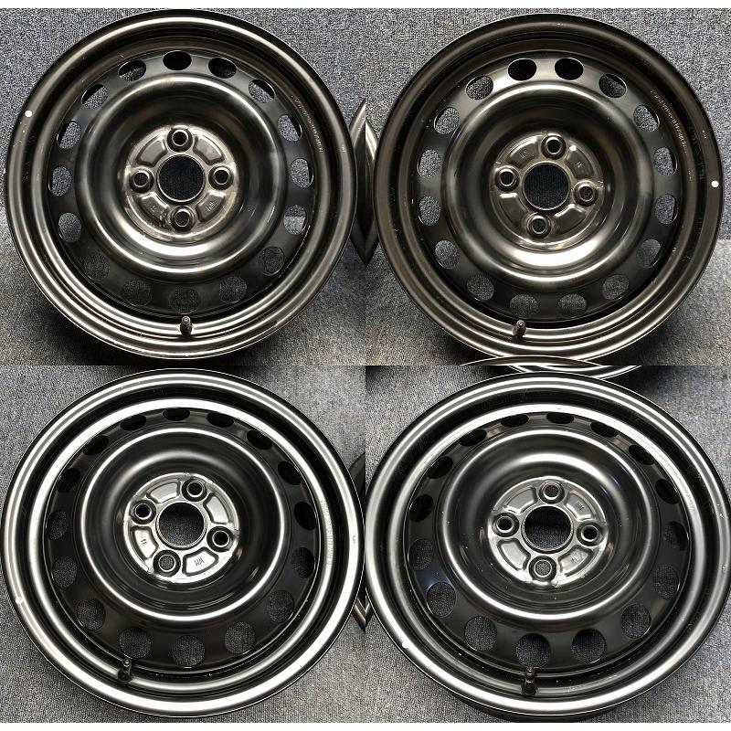 １５インチ　【中古】スチールホイール　４本　★　TOYOTA　純正 トヨタ（TOYOTA） ☆15インチ 中古 純正 鉄ホイール 4本 4穴 PCD:100