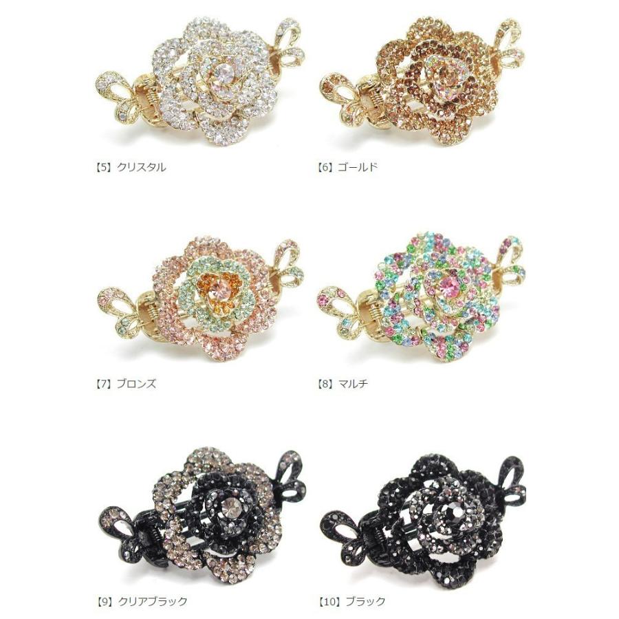 ヘアクリップ レジン 細長オーバル ツートンミニ薔薇 大人可愛いヘア