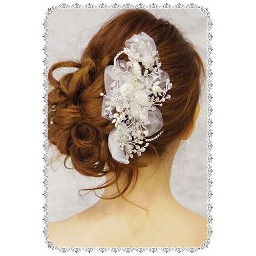 ヘッドドレス Blanc Beaute コサージュクリップ クレアラ ヘアアクセ ウエディング ブラン ボーテ_1