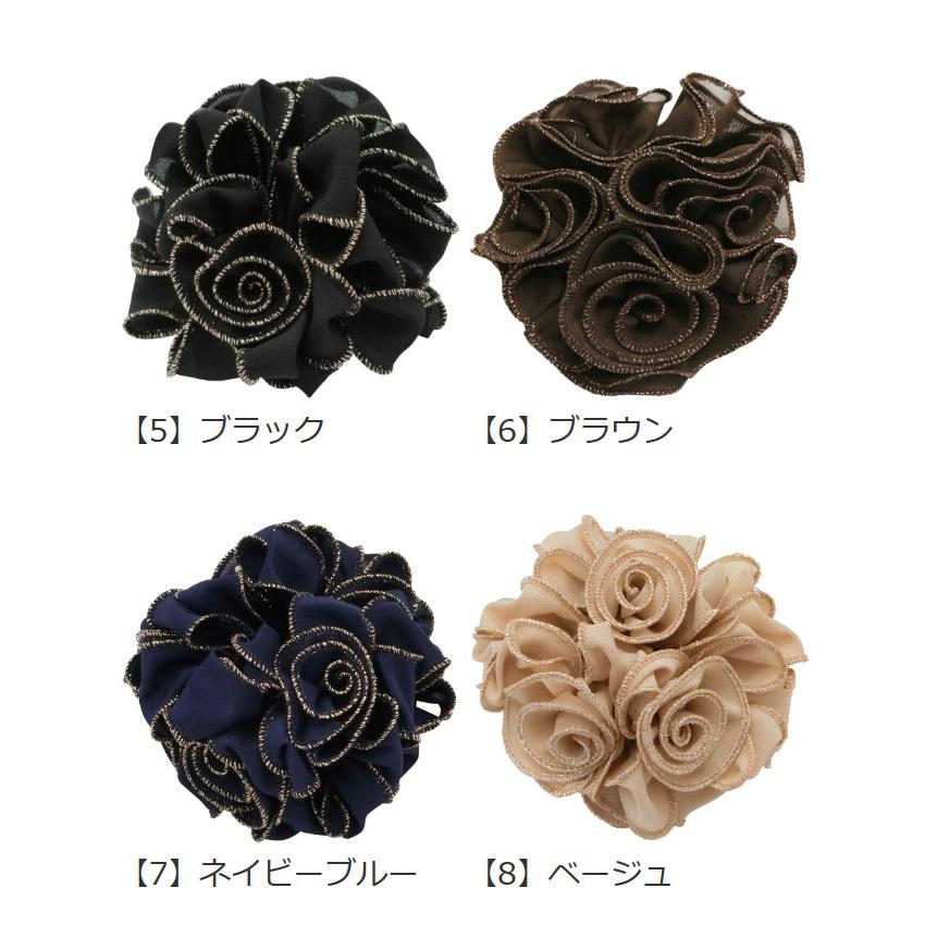 リトルムーン（Littlemoon） シュシュ ヘアゴム 薔薇 バラ 花 ゴールド