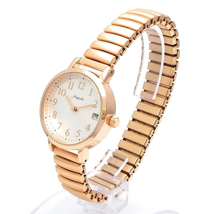 カレンダー付ジャバラウォッチ ブレスレットタイプ レディース腕時計 バンドがゴムのように伸びる ピンクゴールド Ns Pg Ns Pg Lm Lulu 通販 Yahoo ショッピング