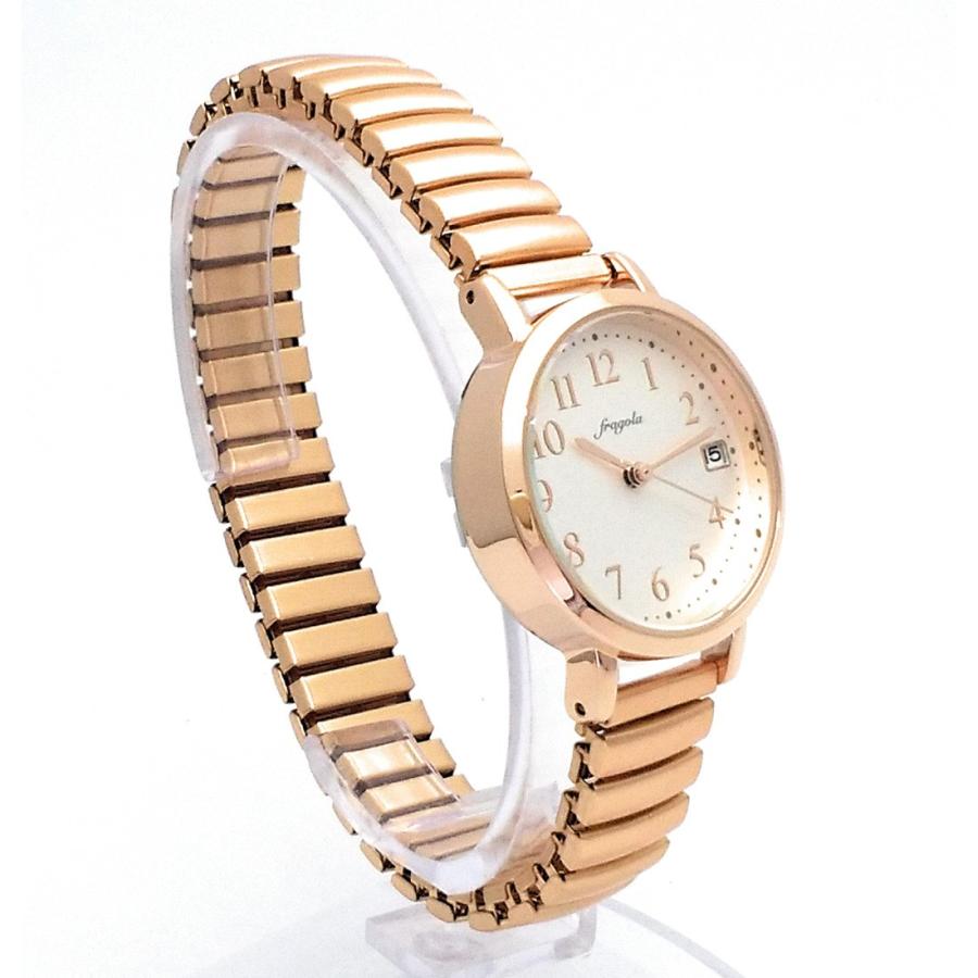 カレンダー付ジャバラウォッチ ブレスレットタイプ レディース腕時計 バンドがゴムのように伸びる ピンクゴールド Ns Pg Ns Pg Lm Lulu 通販 Yahoo ショッピング