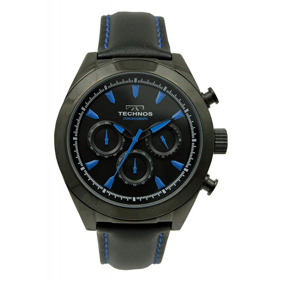 最値下げ‼️ TECHNOS クロノグラフ ブラック/シルバー/ブルー　新品 TECHNOS クロノグラフ ブラック/シルバー/ブルー TECHNOS