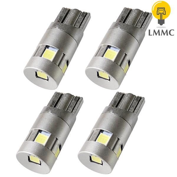 4球 LED T10 T16 [ 青白い ] 9000k ナンバー灯に最適 ホワイト 車検