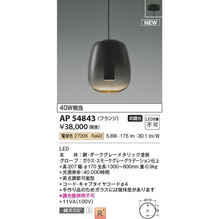 KOIZUMI（コイズミ） AP54843 ペンダントライト LED一体型 非調光 40W