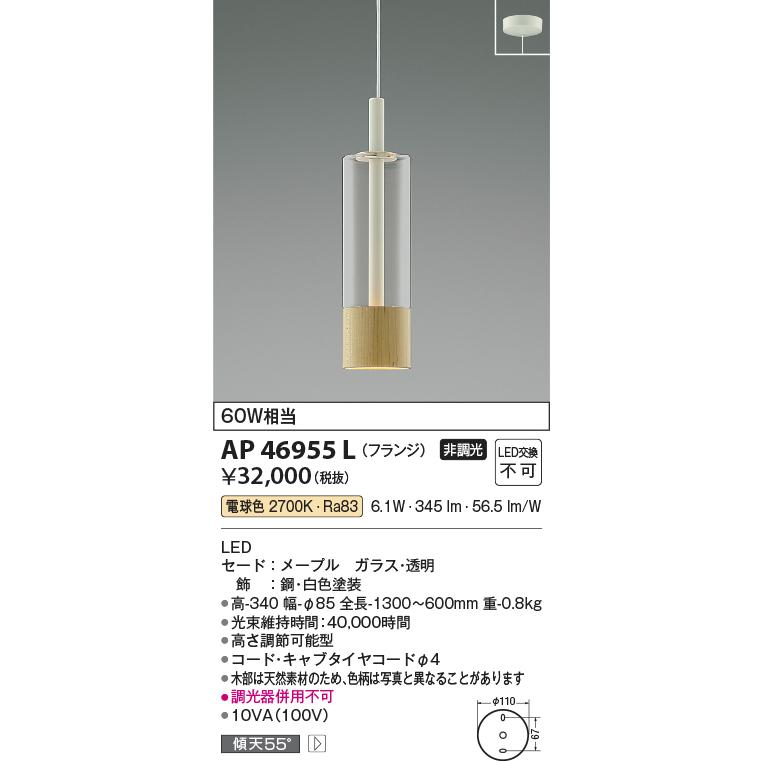 KOIZUMI（コイズミ） AP46955L ペンダントライト LED一体型 非調光 60W