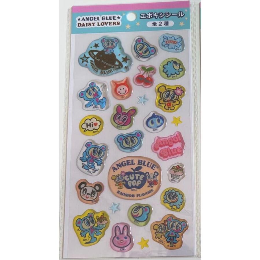 Angel　Animal　フレークシール　エンジェルアニマル　平成レトロ　シール ラッピング対応 エンジェルブルー ぷっくり エポキシシール 人気