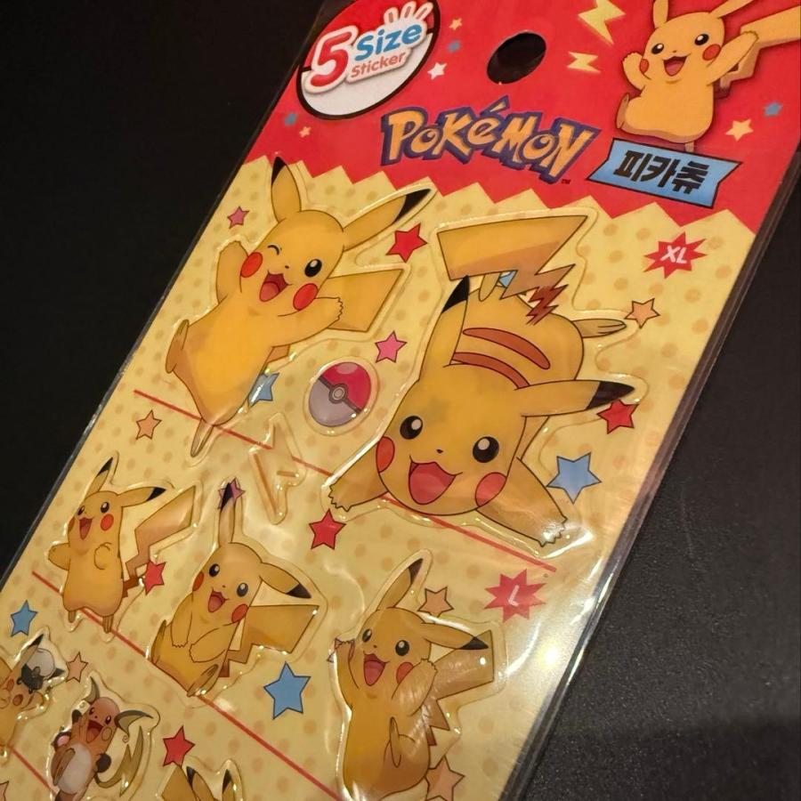 ラッピング対応 ポケモン ピカチュウ 5サイズステッカー ぷっくり
