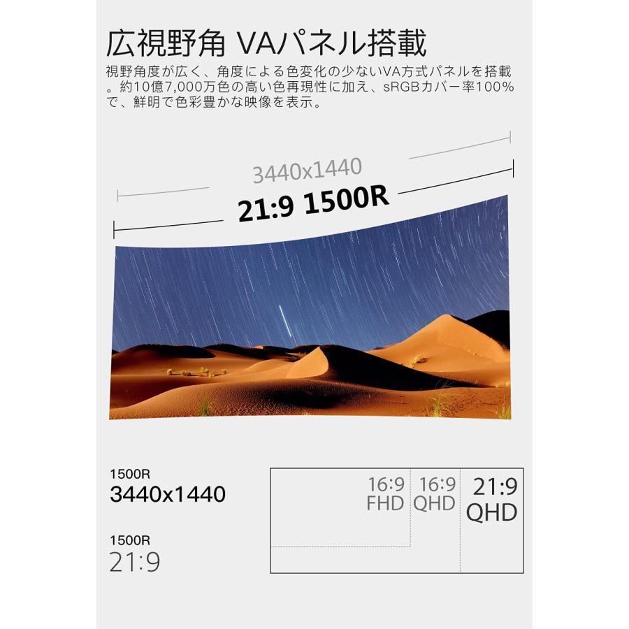 HKC ゲーミング モニター TG34C3U 34インチ/21:9 超湾曲 曲面