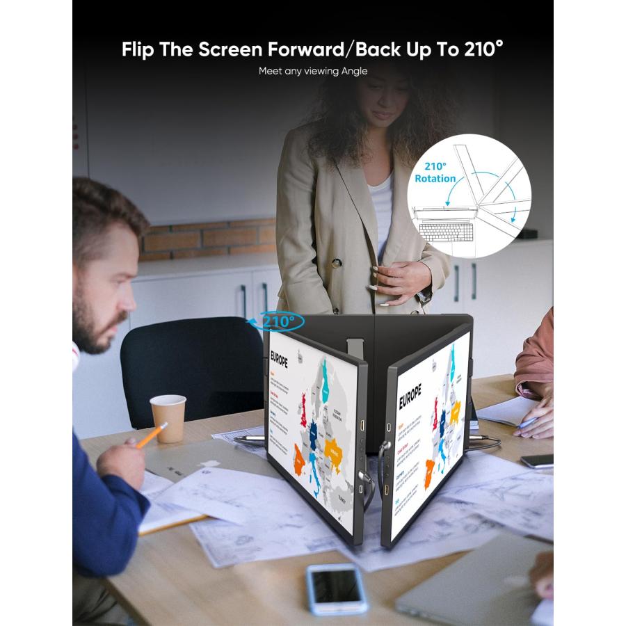 Dopesplay 14'' トリプルポータブルモニター 13-17.3インチ