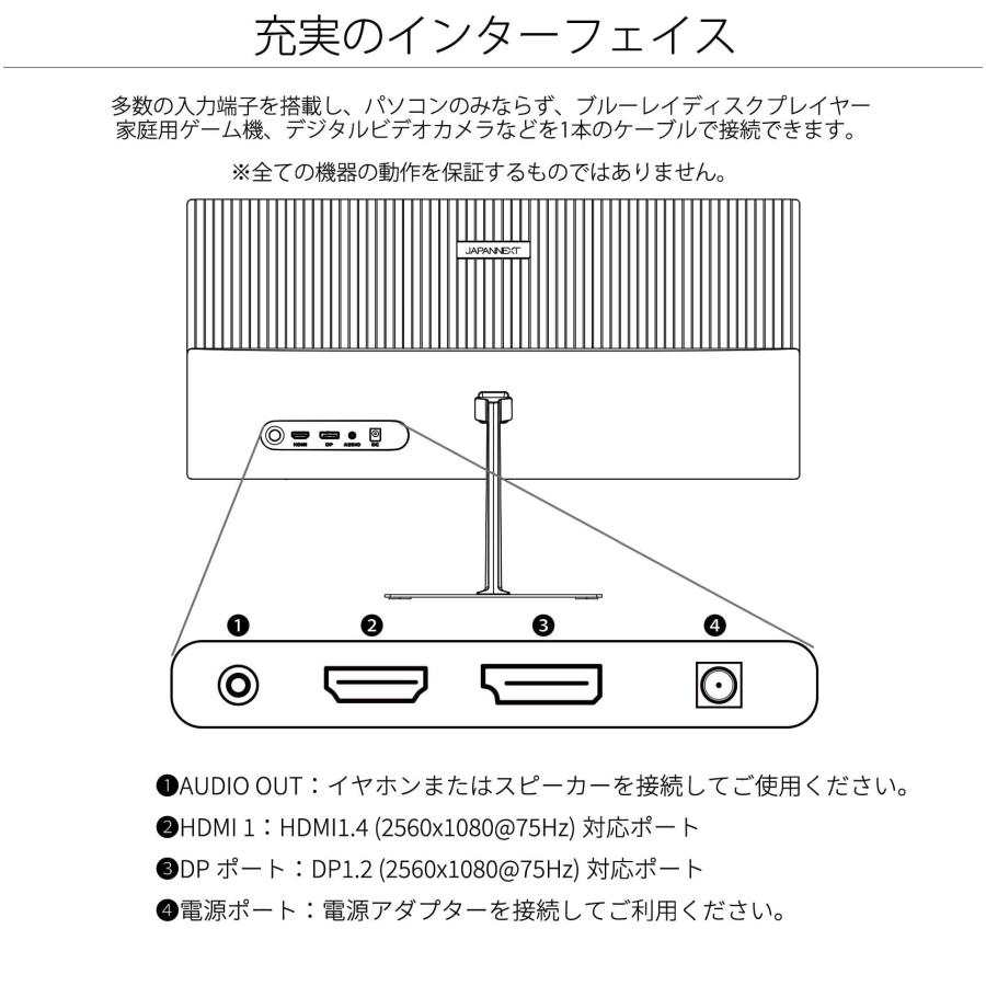 JAPANNEXT 23.3インチ ワイドFHD(2560 x 1080) 液晶モニター JN-V233WFHD HDMI D｜loandlu｜06