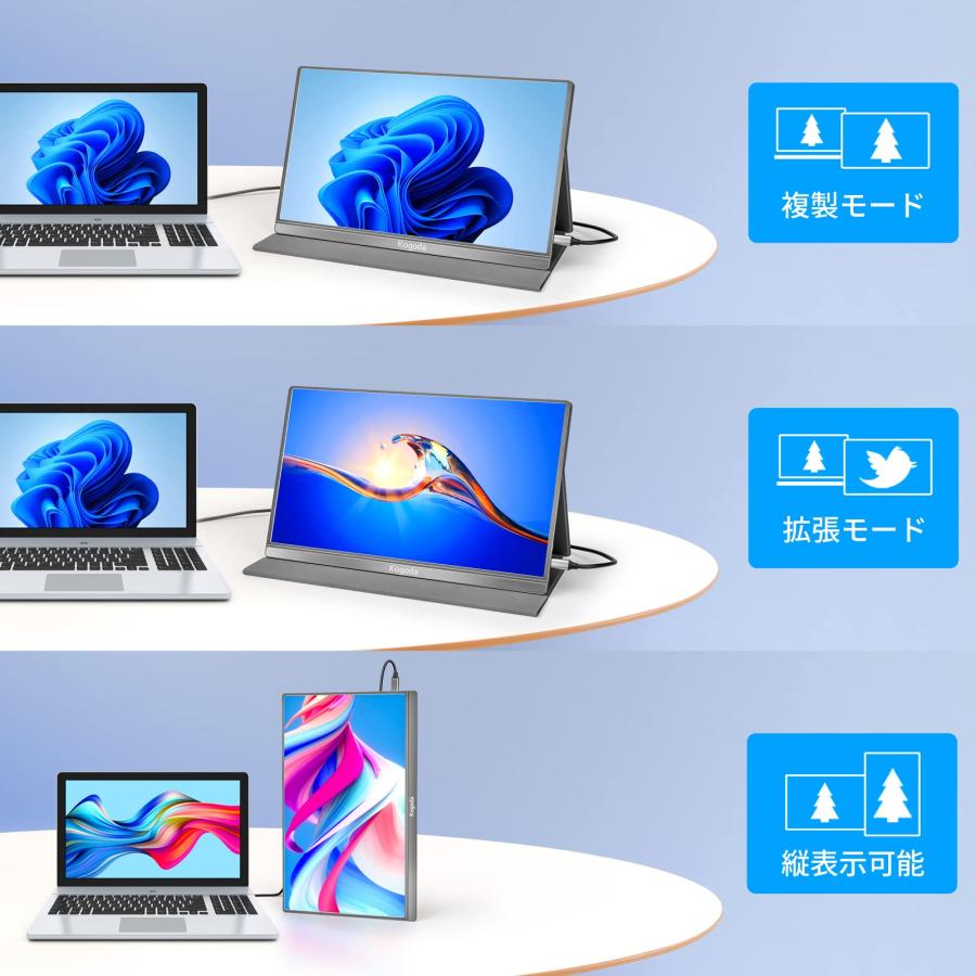 Kogoda モバイルモニター アルミ合金製 15.6インチ ポータブル Kogoda モバイルモニター アルミ合金製 15.6インチ ポータブル