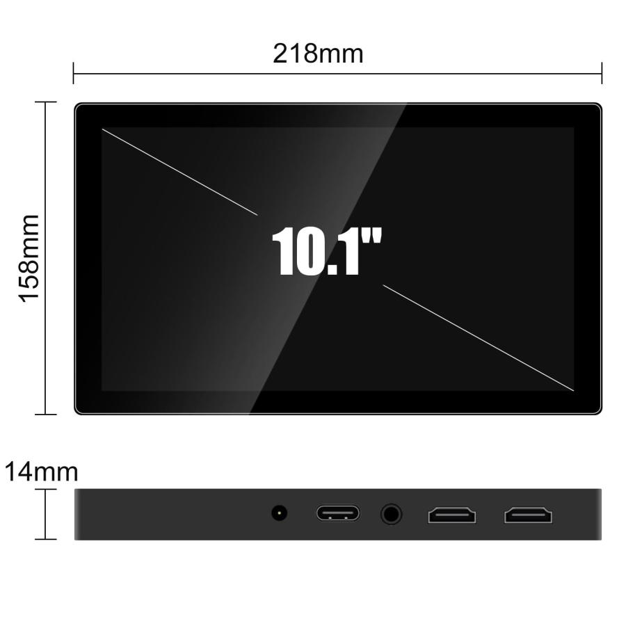 Jhcztrk 小型モニター 10.1 インチ 1920x1200 モバイルモニター Jhcztrk 小型モニター 10.1 インチ 1920x1200 モバイルモニター