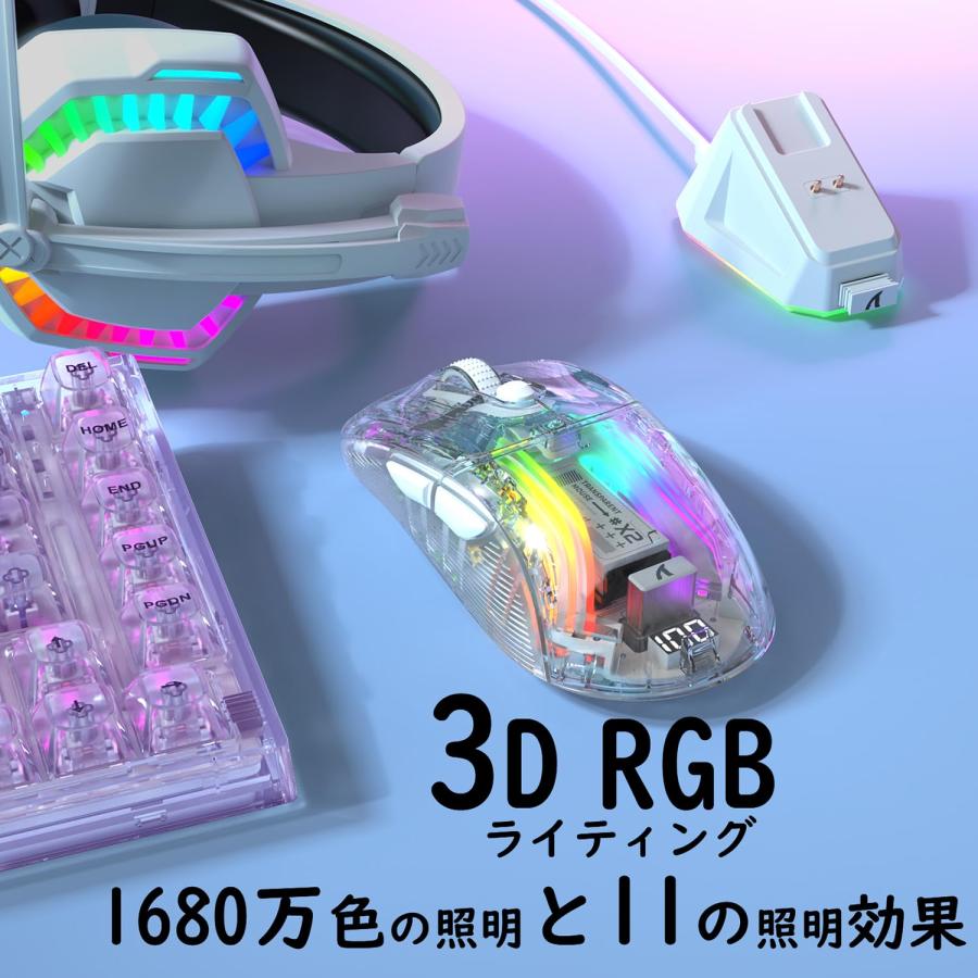 MAMBASNAKE X2PRO ゲーミングマウス 透明 スケルトン おしゃれ 3モード