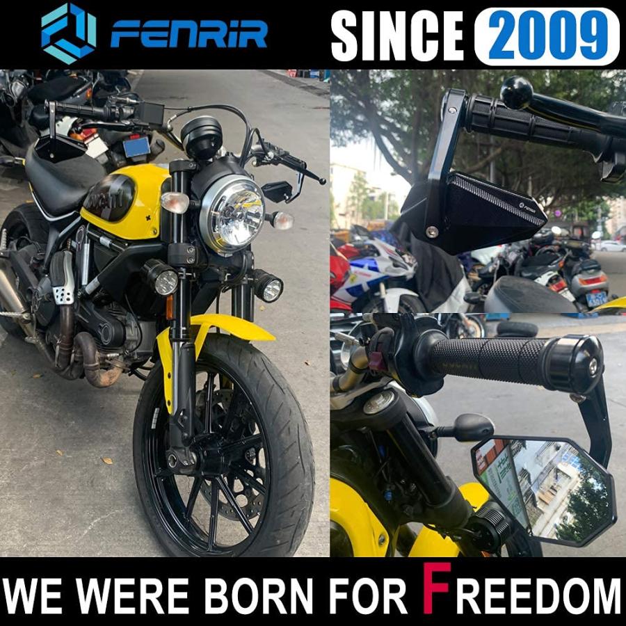 FENRIR ブラック オートバイ バイク バーエンドミラー ミラー