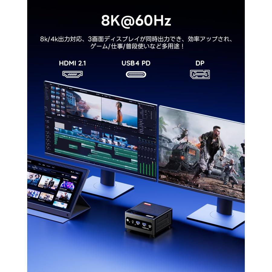 AOOSTAR GEM10 ミニPC Ryzen7 7840HS+780M 最大5.1Ghz mini pc