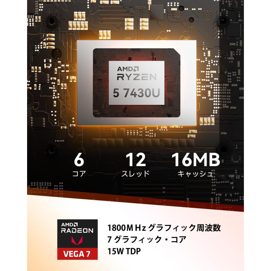 GEEKOM A5 ミニpc、AMD Ryzen 5 7430U搭載 16GB RAM 512GB SSD