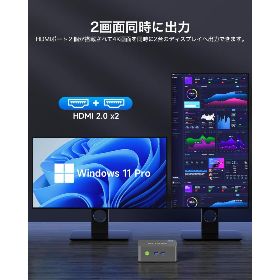 ミニPC第12世代インテルAlderTwin-N150 Windows11Pro GMKtec ミニpc 最新第12世代インテルAlder Twin-N150 mini pc