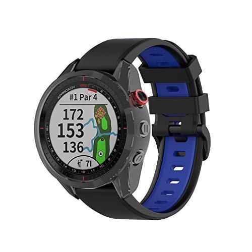 GARMIN(ガーミン) Approach S70 47mm/S62/Fenix7/Instinct2用バンド 交換バンド 2色セット シリコンバンド ベルト Forerunner 965/955/Instinct2/For｜loandlu｜03