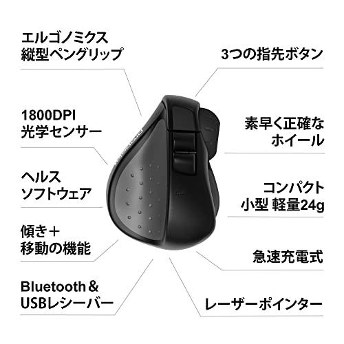 Swiftpoint ProPoint エルゴノミクス 小型マウス 黒 Bluetooth SM600｜loandlu｜04