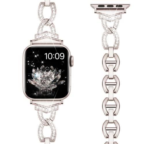 Apple Watch バンド スターライト、38mm/40mm/41mm ダイヤモンドラインストーン ステンレス アップルウォッチ ベルト Apple Watch 9/8/7/6/5/4/3/2/1｜loandlu｜03