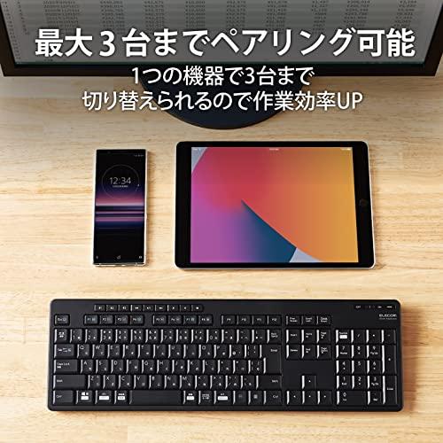 エレコム ワイヤレスキーボード Bluetooth 静音 TK-FFBM03SKBK 最大3台マルチペアリング対応 抗菌 iPad/macbook/Surface/Chromebook テンキー付 ブラ｜loandlu｜07